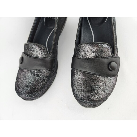Dansko Olena Metallic COMFY Flats US 6.5 - 7 EU 37 Black Slip On Loafers Shoes - Picture 3 of 16